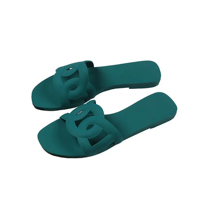 Woman Flat Slippers Candy Color Sandals