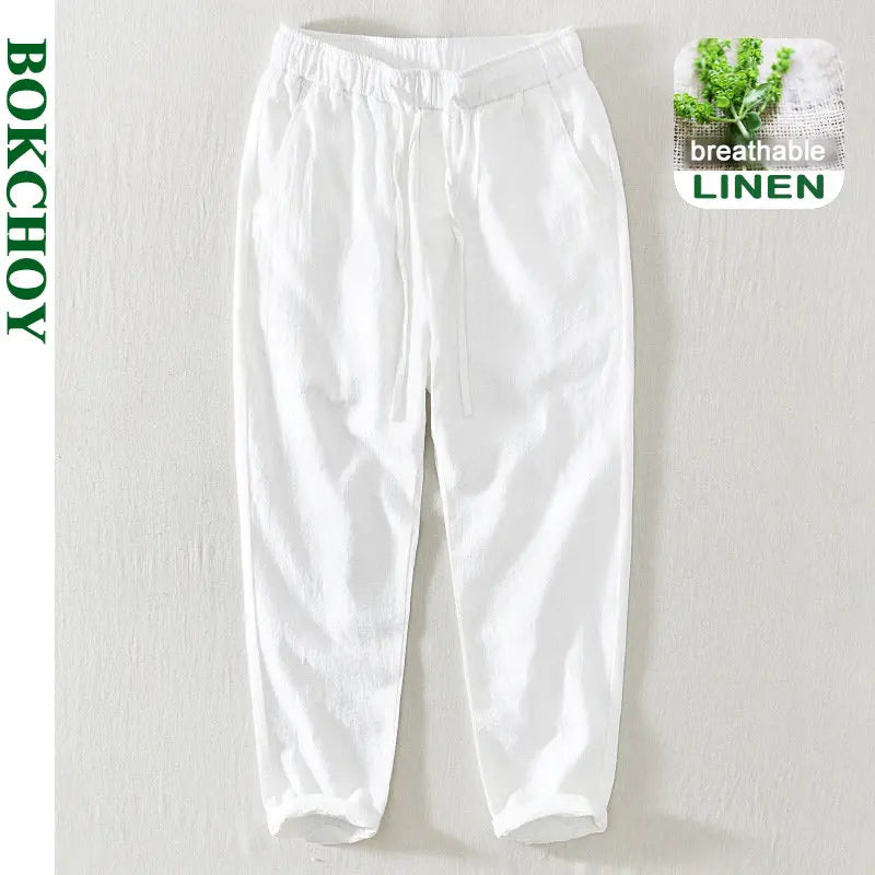 Summer New Casual Linen Ankle-length Pants for Men