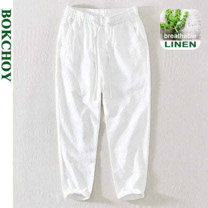 Summer New Casual Linen Ankle-length Pants for Men