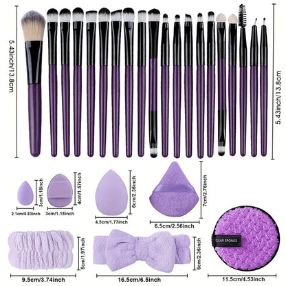 20pcs Eye Makeup Brush Set Portable Soft Makeup Brushes Beauty Tools Foundation Eyeshadow Eyeliner Brush Multi-function Beginner