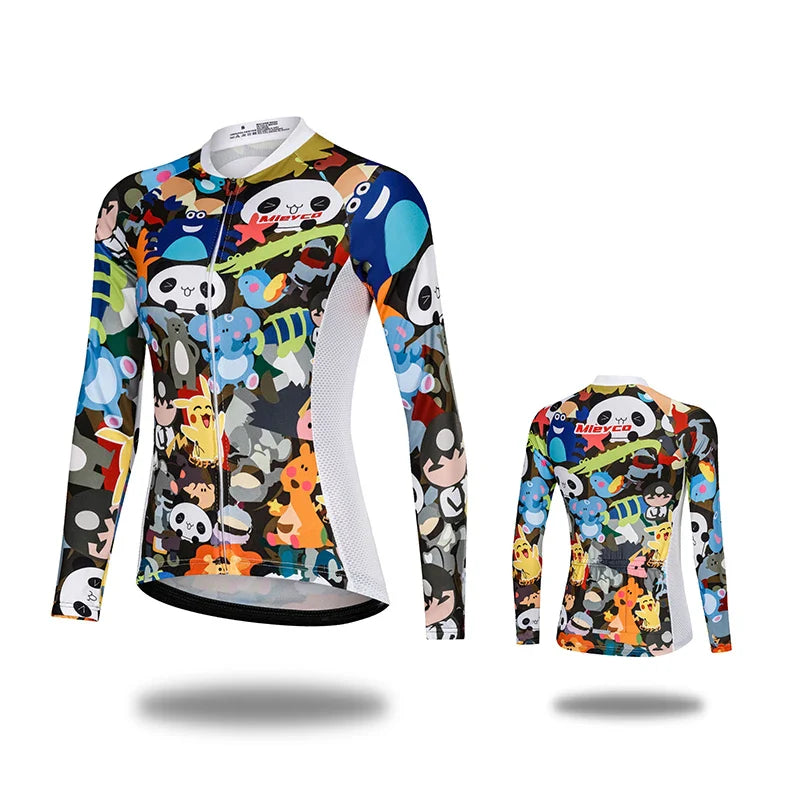 Women Cycling Jersey Long Sleeve Breathable Lightweight Spring Autumn Road Bike Top