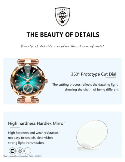 POEDAGAR Elegant Luxury Women's Quartz Watches Waterproof Stainless Steel Watch for Woman Casual Fashion Ladies Wristwatch reloj