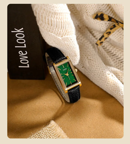 Ladies Watch Simple High-end Feel  Ankela Red Square Temperament Retro Style Waterproof belt Women's Fashion Quartz Watches