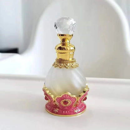 15ml Retro Arabic Dubai Metal Flower Perfume Bottle Essential Oil Attar Refillable Bottle Plum Blossom Flower Design 886