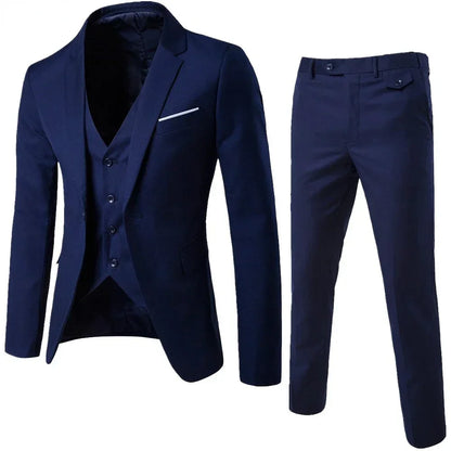 Suits For Men 3 Pieces Set Elegant Wedding  Fashion Classic Full Jackets Vest Pants Blazers Outfit 2026 Formal Costume