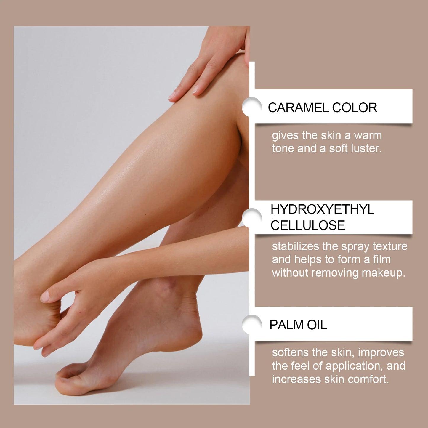 Bronze Leg Makeup Liquid Concealer Even Skin Tone Lasting Moisturizing Body Foundation Cover Tattoo Blemish Fake Tanning Spray