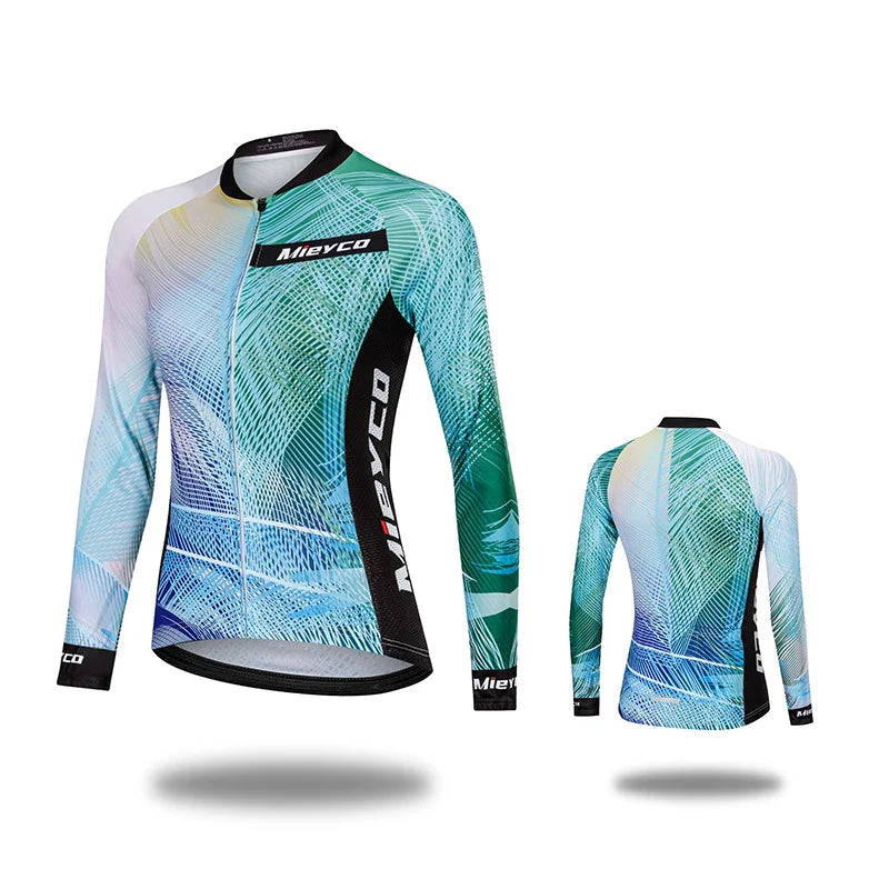 Women Cycling Jersey Long Sleeve Breathable Lightweight Spring Autumn Road Bike Top