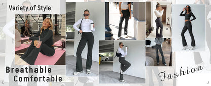 Women's High Waist Flare Yoga Pants – Tummy Control Bootcut Leggings