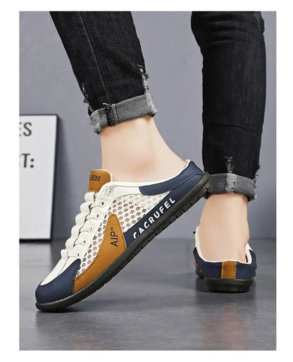 Summer Men's Mesh Slip on Half Slippers Fashion Man's