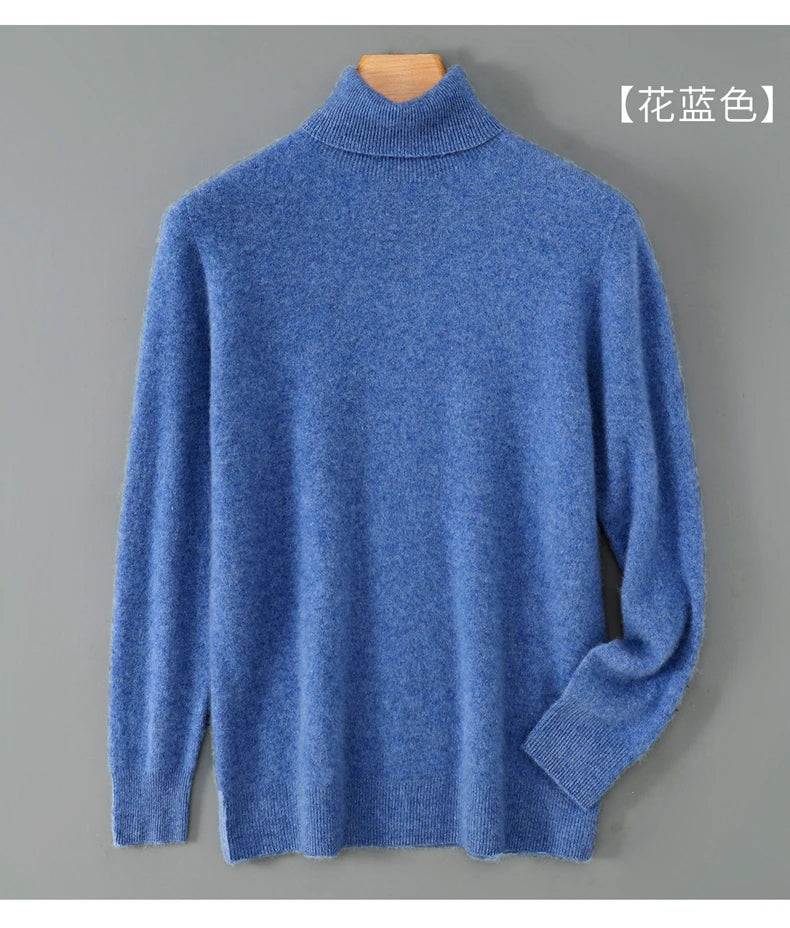 100% wool high neck sweater with pullover for men