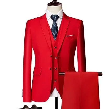 Suits For Men 3 Pieces Set Elegant Wedding  Fashion Classic Full Jackets Vest Pants Blazers Outfit 2026 Formal Costume
