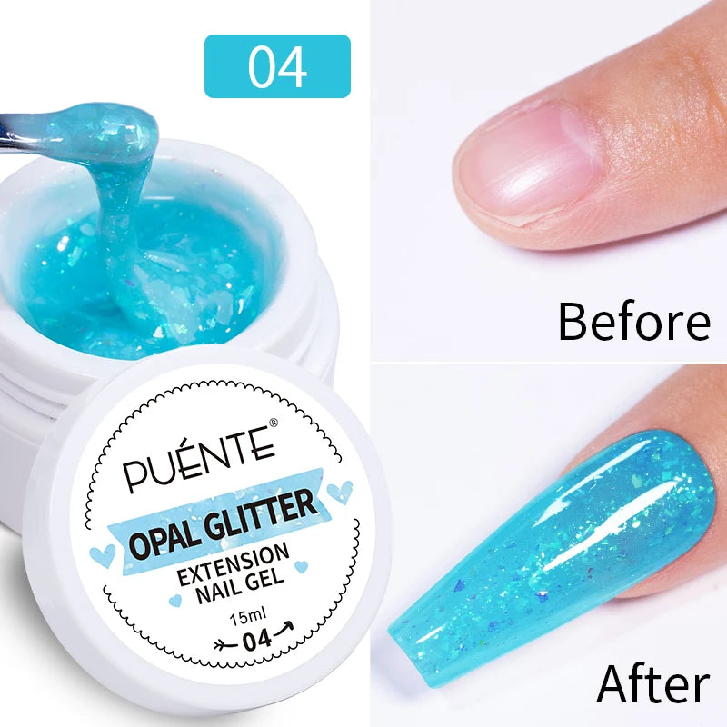 30ML Glitter Poly Nail Gel Hema Free Pink Glitter Acrylic Gel Finger Extension Nail Gel Semi-Permanent Nail Varnish For Manicure