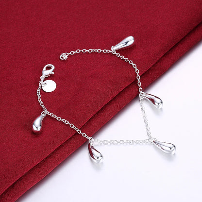 925 Sterling Silver classic Water drop Bracelet necklace earrings rings Jewelry sets for women Fashion Party wedding gifts