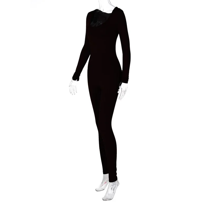 Women's Bodycon Jumpsuit – Long Sleeve Slim Fit Romper