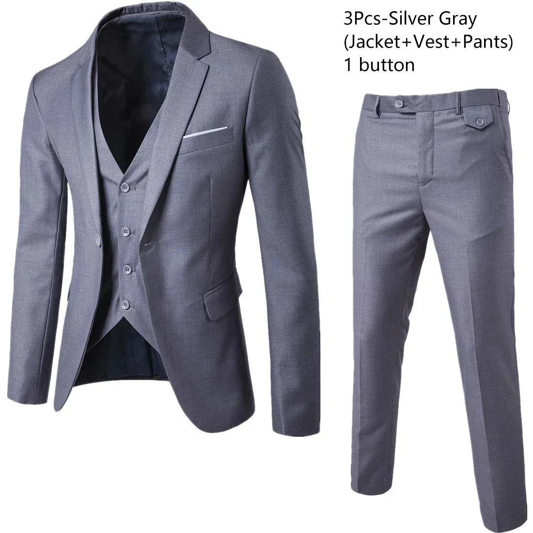 Suits For Men 3 Pieces Set Elegant Wedding  Fashion Classic Full Jackets Vest Pants Blazers Outfit 2026 Formal Costume