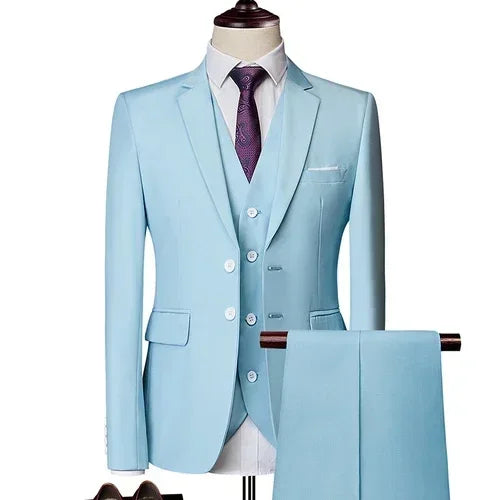Suits For Men 3 Pieces Set Elegant Wedding  Fashion Classic Full Jackets Vest Pants Blazers Outfit 2026 Formal Costume