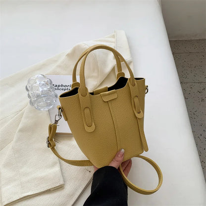 Bucket Handbags Women 2026 New Large Capacity Shoulder Crossbody Bags Luxury Designer Ladies Texture Leatrher Tote Bags