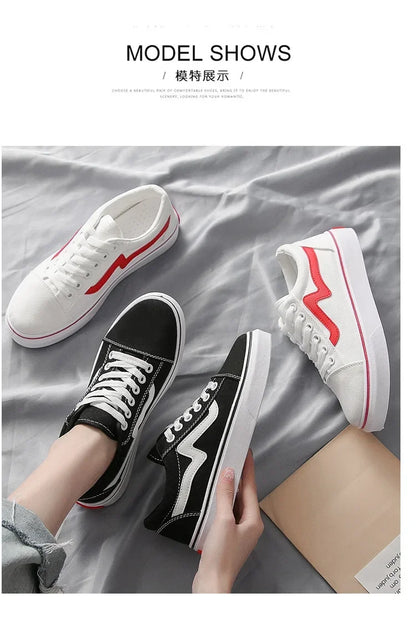 Women Outdoor Breathable Skateboarding Canvas Walking trainers Youth Students Flat Jogging Sneakers Low Upper White Shoes Tennis