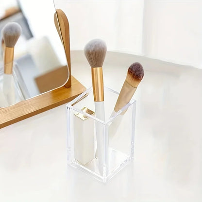 Clear Acrylic Square Pen Holder Desktop Organizer for Pens Pencils