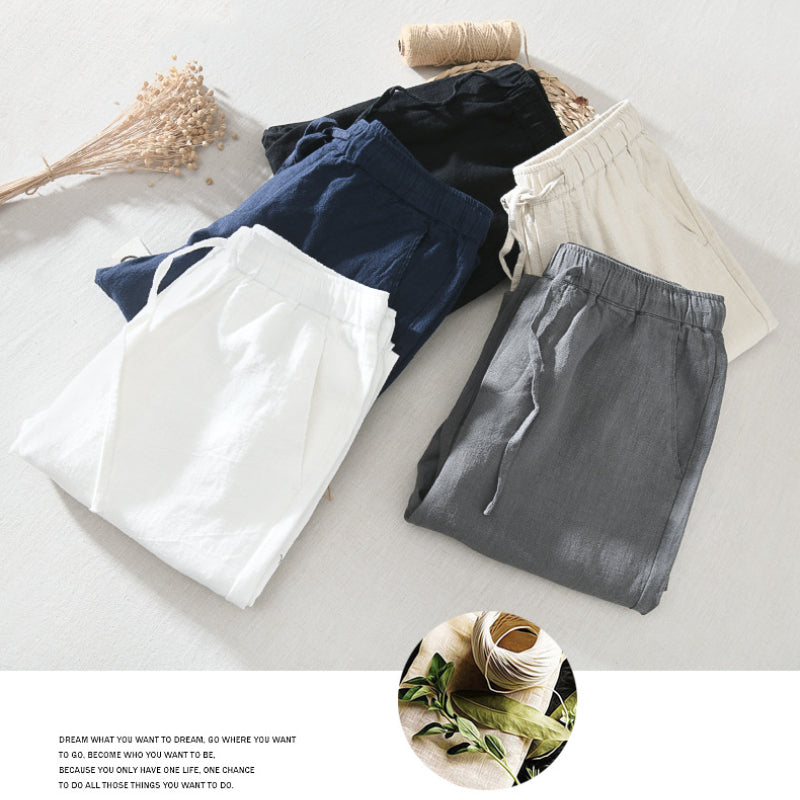 Summer New Casual Linen Ankle-length Pants for Men