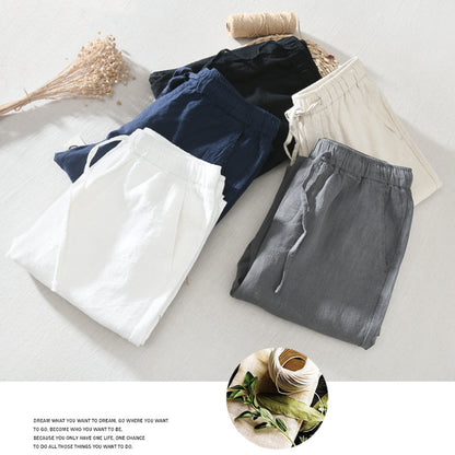 Summer New Casual Linen Ankle-length Pants for Men