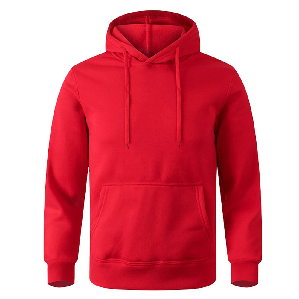 Unisex Casual Hoodie – Solid Color Pullover Sweatshirt