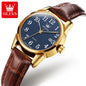 OLEVS Brand Fashion Simple Quartz Watch for Women Leather Strap Waterproof Calendar Womens Watches Elegant Female Clock
