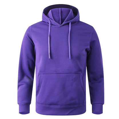 Unisex Casual Hoodie – Solid Color Pullover Sweatshirt