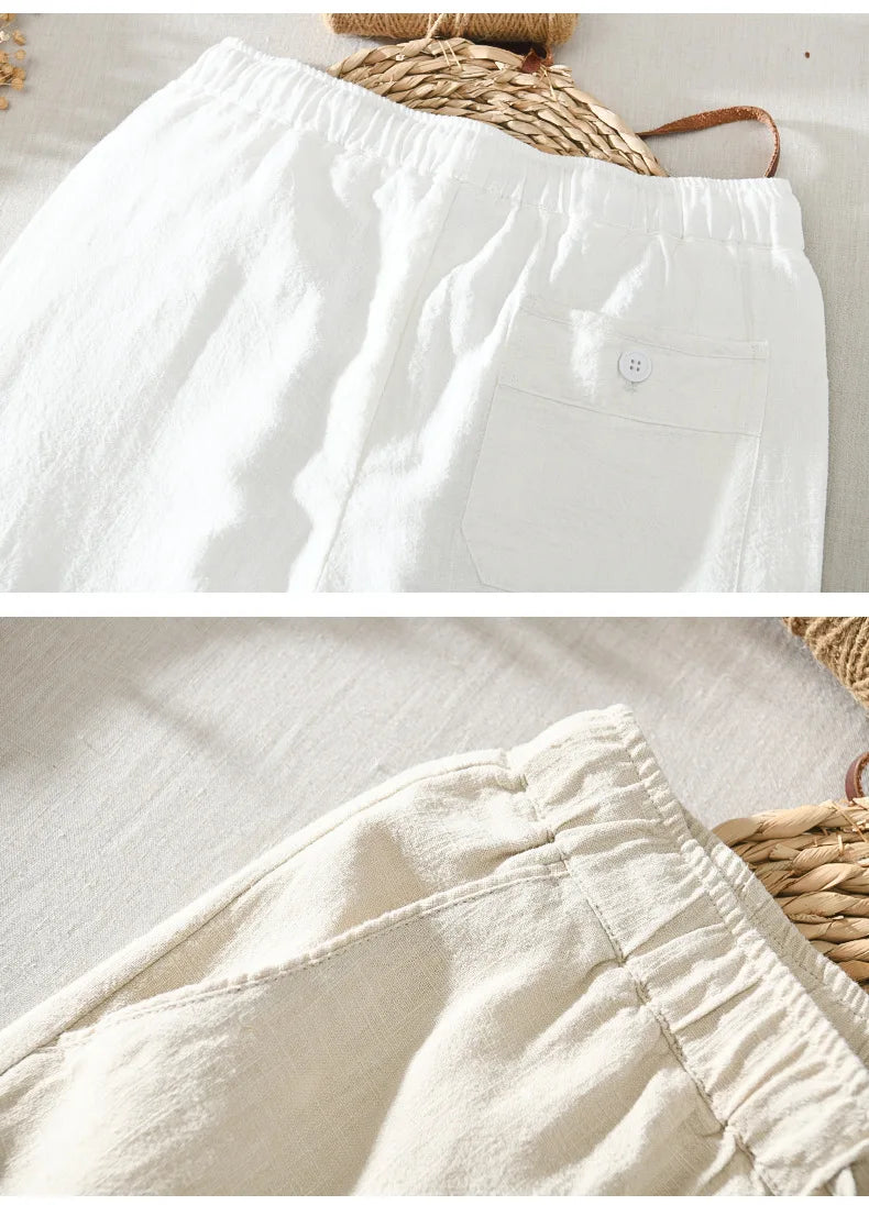 Summer New Casual Linen Ankle-length Pants for Men