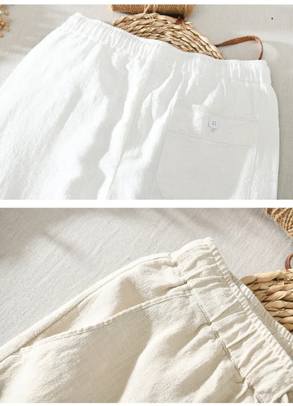 Summer New Casual Linen Ankle-length Pants for Men