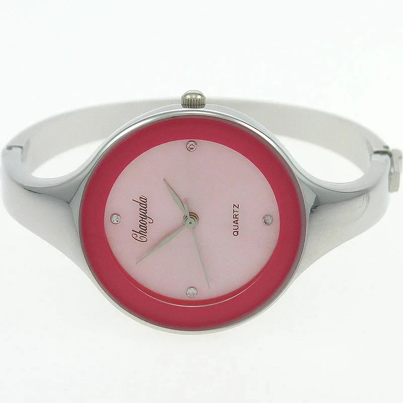 Minimalist Women Cuff Watch Fashion Casual Round Lady Women Bracelet Girls Watches Gold Stainless Steel Quartz Watch Reloj Mujer