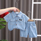 Summer Baby Boys Denim Clothes Suit Children Outfits Fashion Solid Shirt Shorts 2Pcs/Sets Toddler Casual Costume Kids Tracksuits