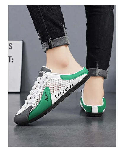 Summer Men's Mesh Slip on Half Slippers Fashion Man's