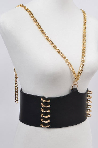 WOMEN'S BELT SOHO Wide Faux Leather Statement BYMANYC ® New York