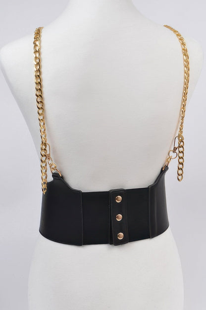 WOMEN'S BELT SOHO Wide Faux Leather Statement BYMANYC ® New York