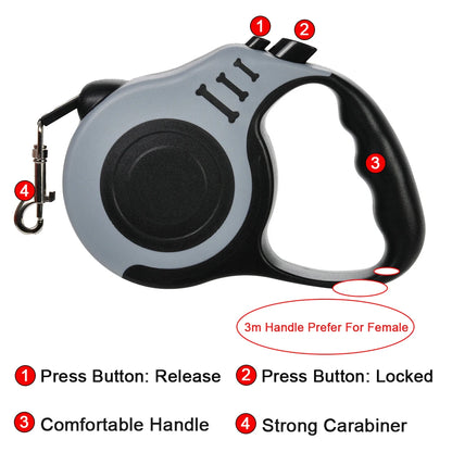 The FreeLine – Retractable Nylon Dog Leash (3m & 5m)
