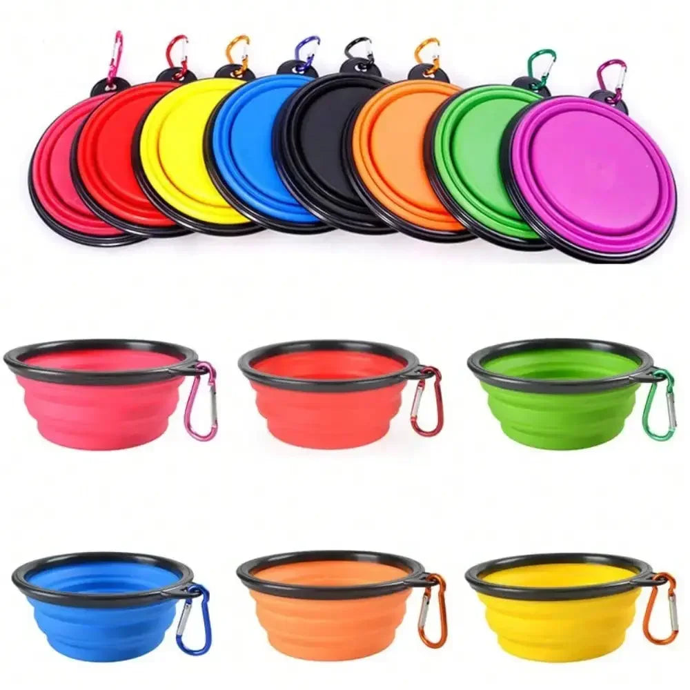 The TrailPup – 2-in-1 Foldable Silicone Travel Bowl with Carabiner