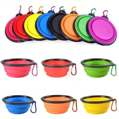 The TrailPup – 2-in-1 Foldable Silicone Travel Bowl with Carabiner