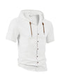 Men's Linen Blend Casual Hooded Shirt