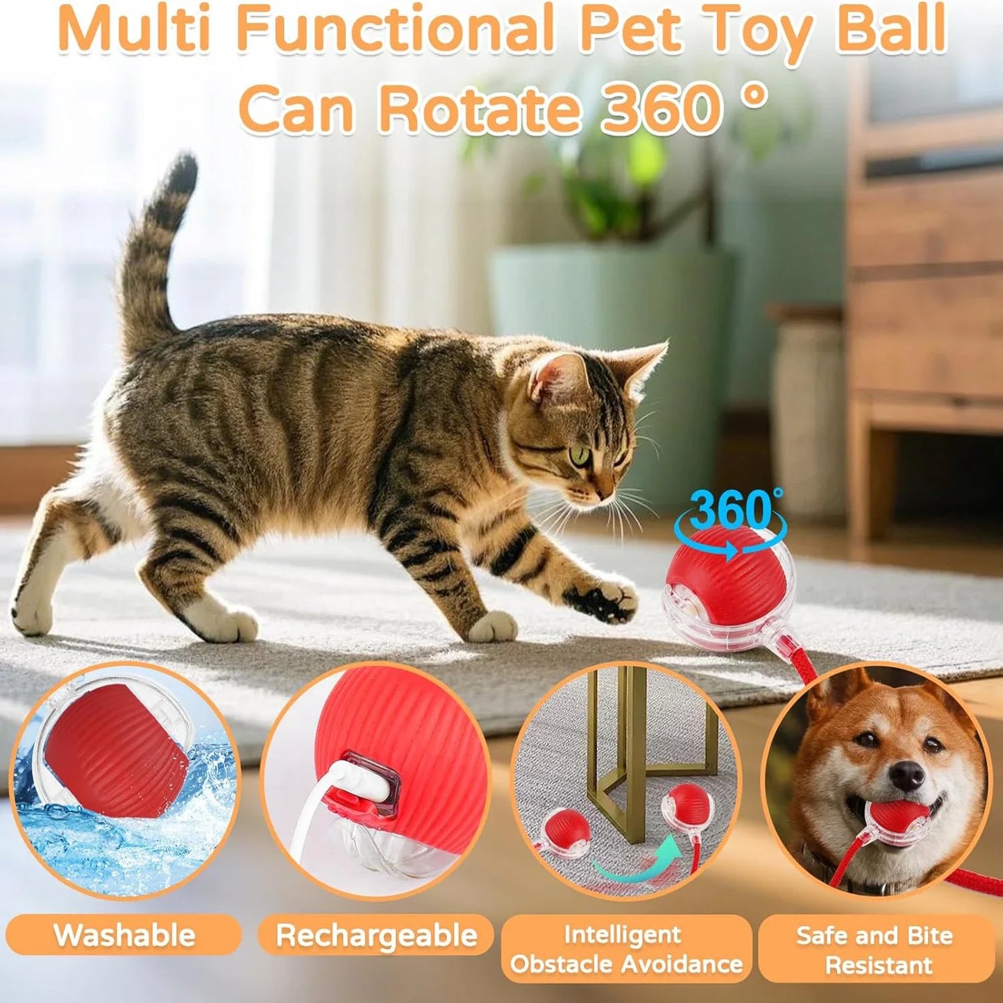 The RollBot – Smart Auto-Rolling Interactive Cat Toy