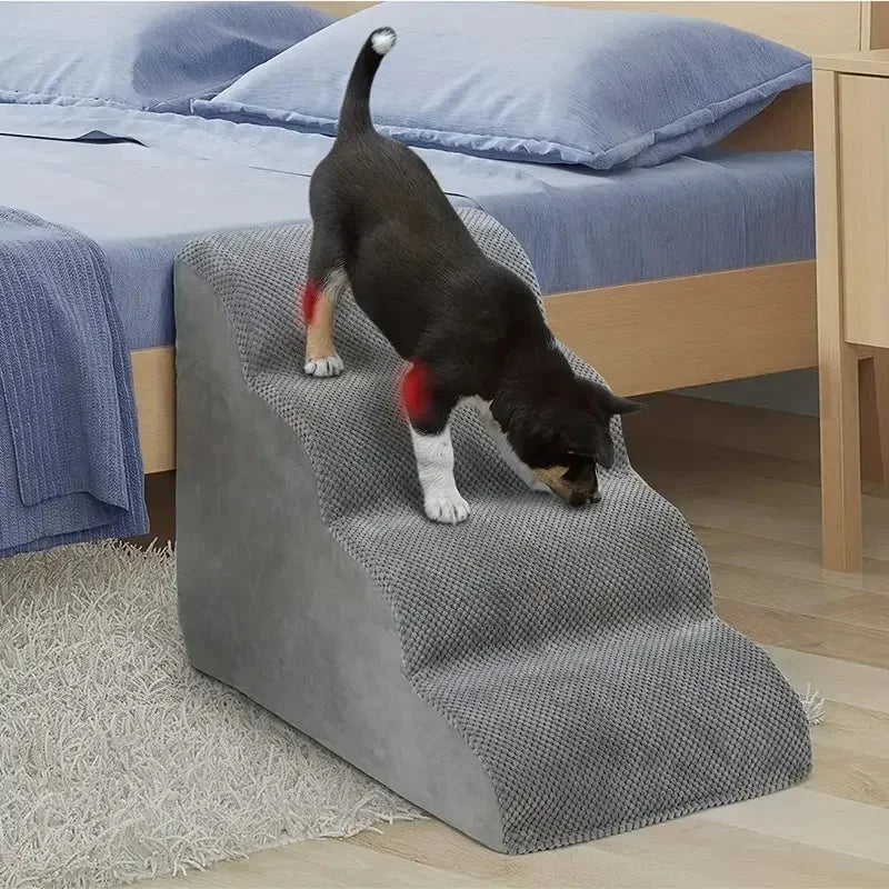 Pet Stairs 3 Steps – Non-Slip Dog & Cat Ramp for Sofa and Bed