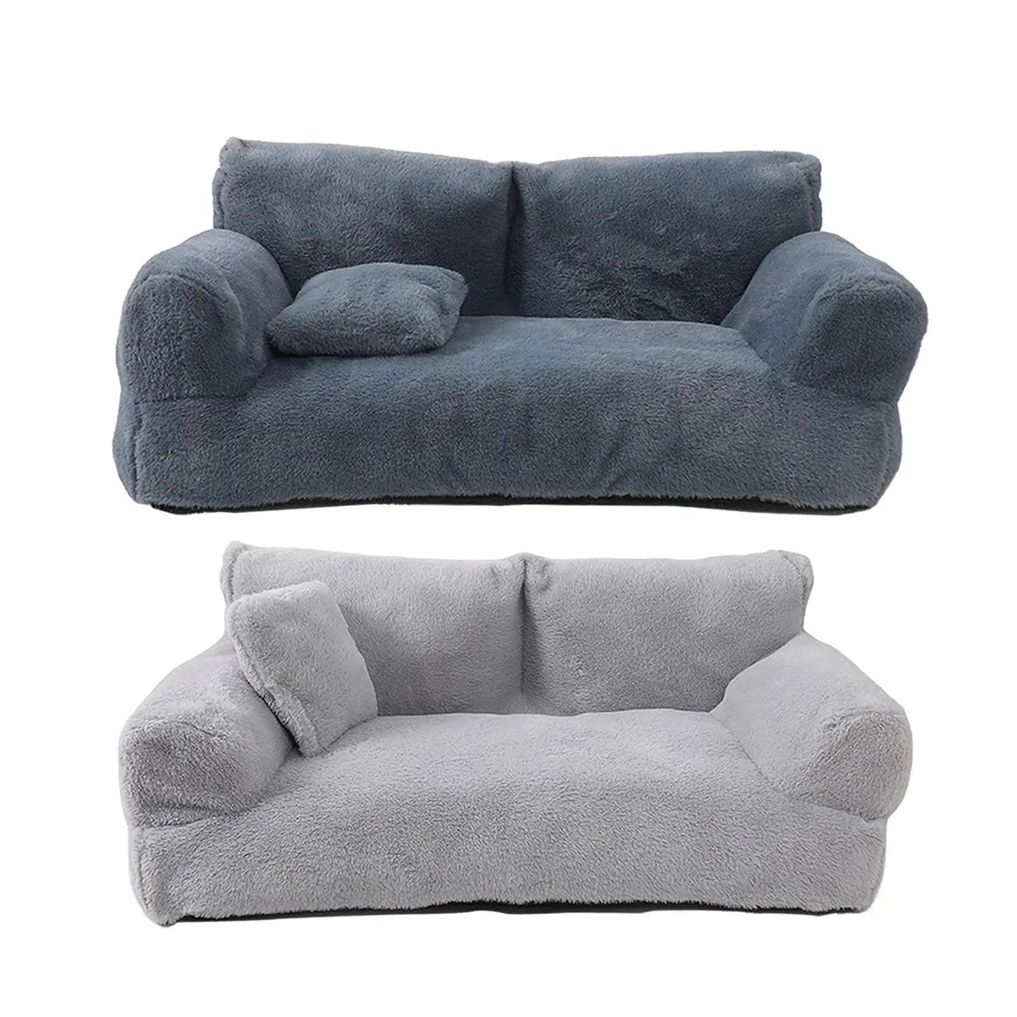 Plush Dog & Cat Sofa Bed – Removable Cover, Non-Slip, All-Season Pet Couch