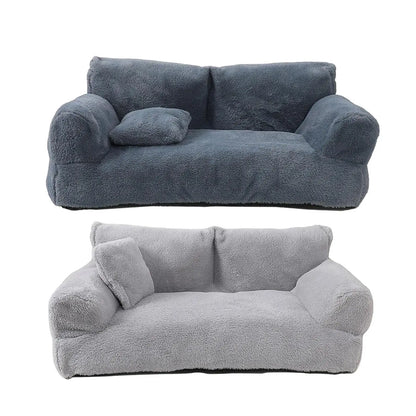 Plush Dog & Cat Sofa Bed – Removable Cover, Non-Slip, All-Season Pet Couch
