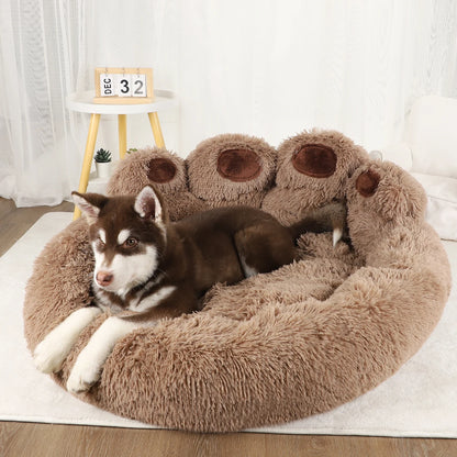 Fluffy Dog Bed – Winter Plush Kennel for Small & Large Dogs | Pet Sofa Cushion