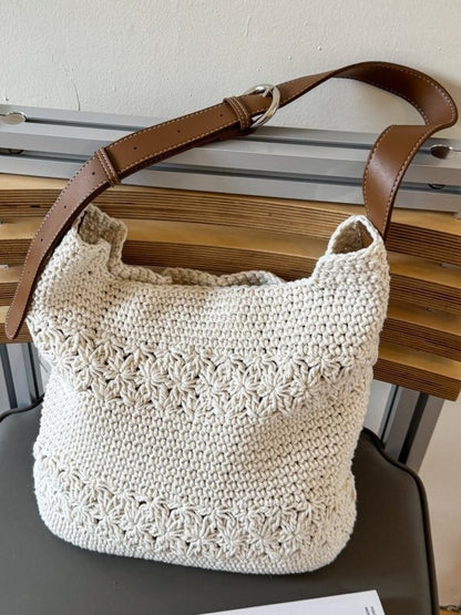 Cotton Thread Hollow Woven Tote Bag