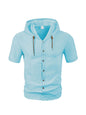 Men's Linen Blend Casual Hooded Shirt