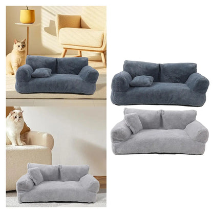 Plush Dog & Cat Sofa Bed – Removable Cover, Non-Slip, All-Season Pet Couch