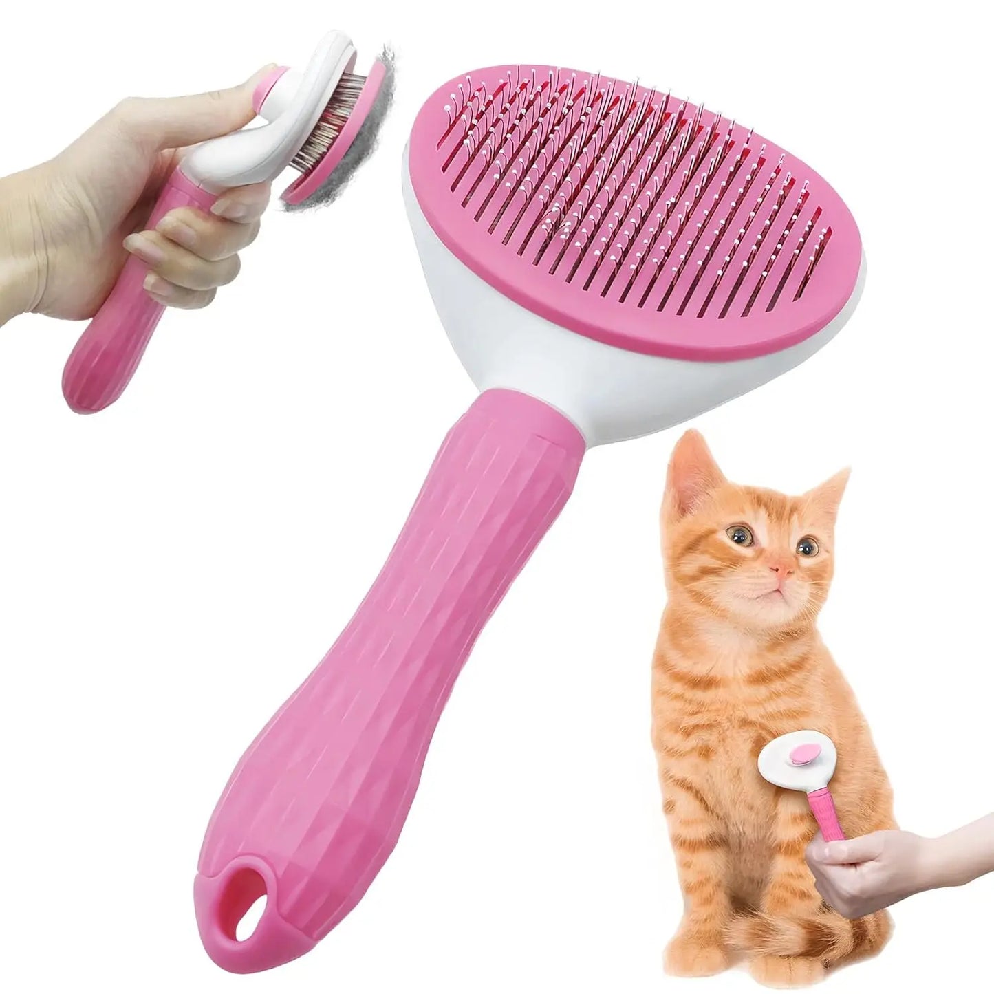 Self-Cleaning Pet Grooming Brush – Massage, Deshed & Relax