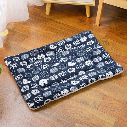 Soft Flannel Pet Sleeping Mat – Dog & Cat Bed | Warm Winter Blanket Cushion