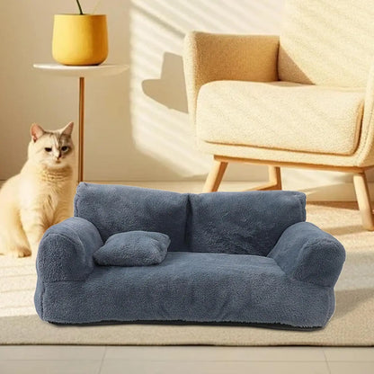 Plush Dog & Cat Sofa Bed – Removable Cover, Non-Slip, All-Season Pet Couch